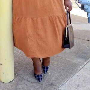 Plaid Shoes with chunky Heel sz 9